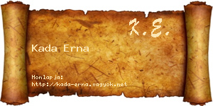 Kada Erna névjegykártya